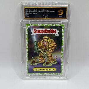 Metroid Video Game 2023 Garbage Pail Kids Green Border - Samus Graded 9 Card